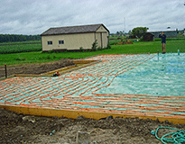 Foam insualtion under heated floor.