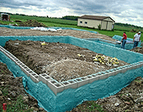 Foam Insulation against block foundation